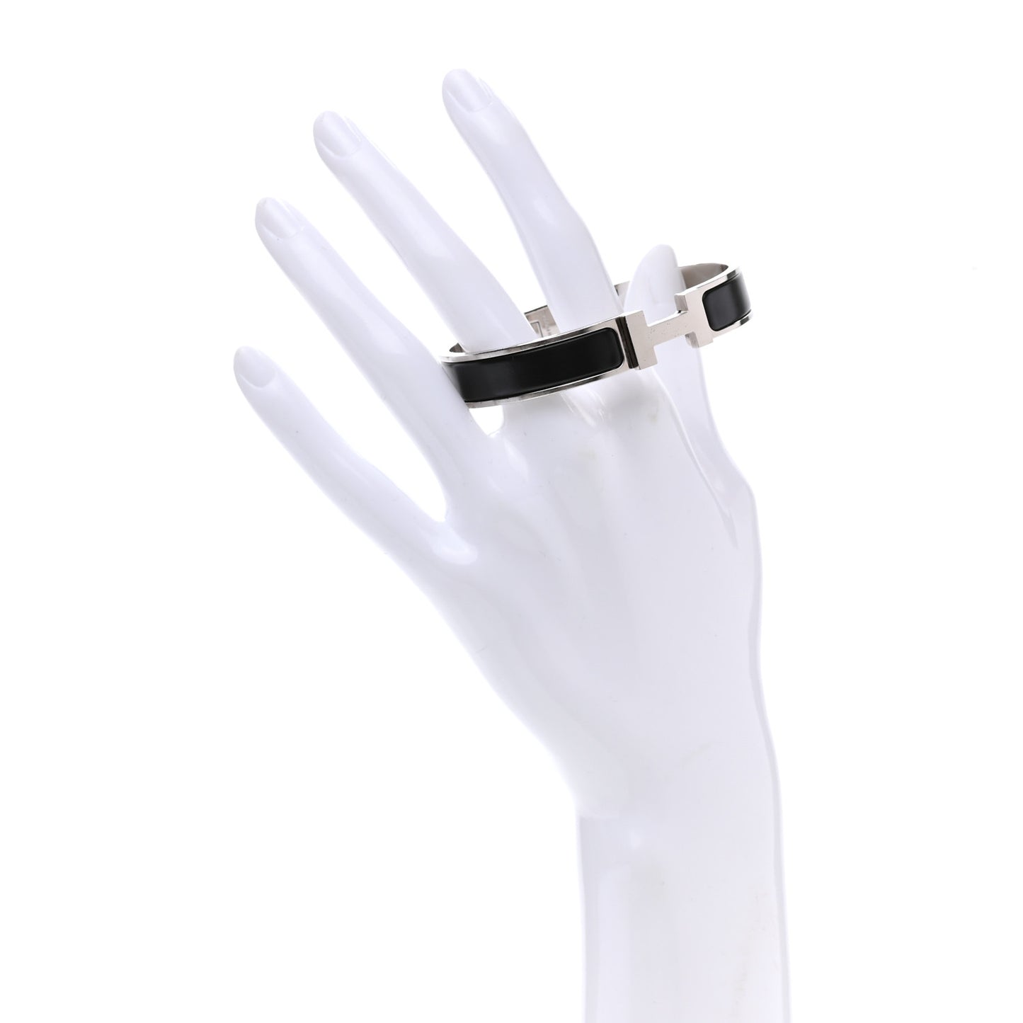 Matte Enamel Narrow Clic Clac HH Bracelet GM Black