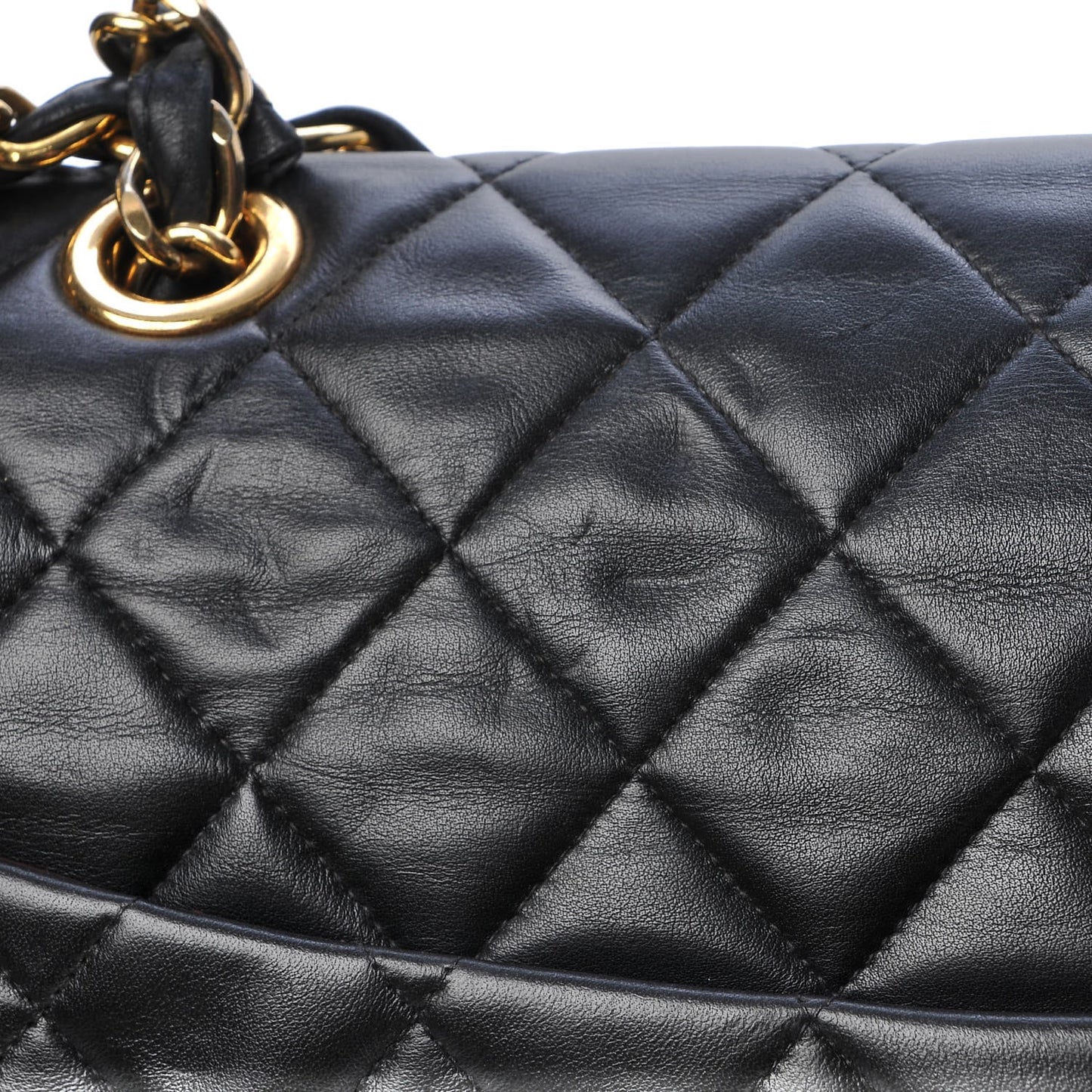 Lambskin Quilted XL Jumbo Single Flap Black