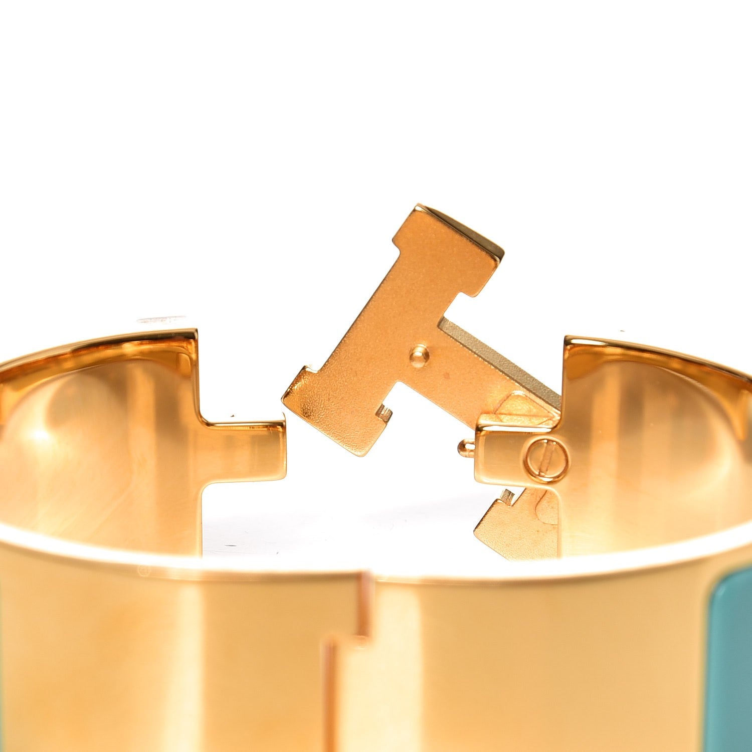 Hermes Enamel Wide Clic Clac H Bracelet PM Bleu Atoll 4 of 4