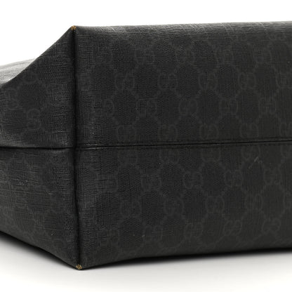 Gucci GG Supreme Monogram Web Handle Vertical Tote Black Grey 9 of 15