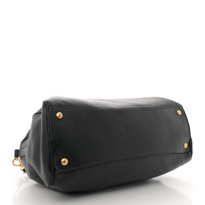 Prada Vitello Daino Bauletto Tote Black 4 of 11