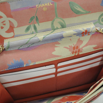 Chanel Lambskin Quilted Floral Wallet On Chain 10P 7 of 8