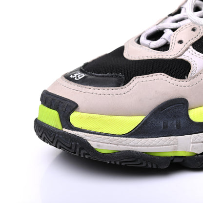 Balenciaga Fabric Mesh Womens Triple S Sneakers 39 Grey Black Jaune Fluo 11 of 17