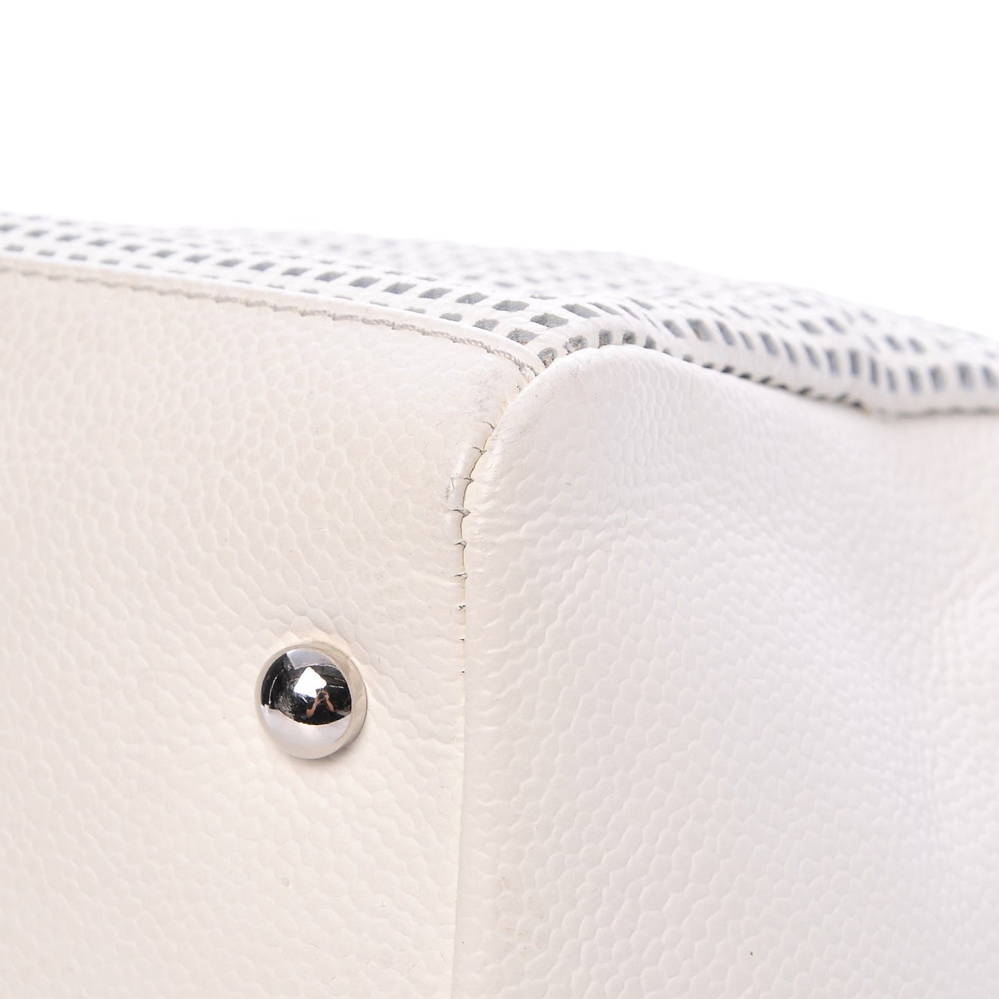 Caviar Perforated Bowler White