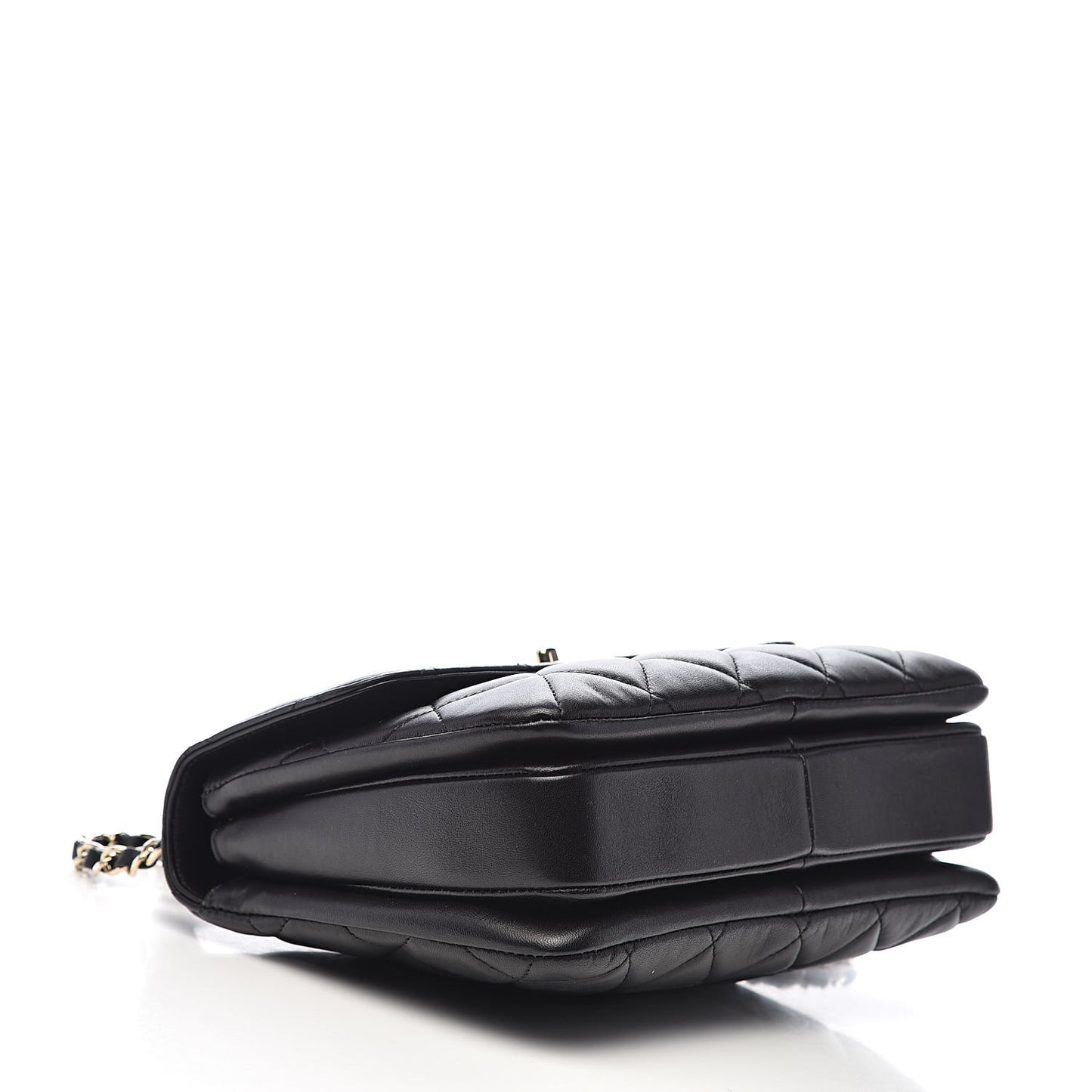 Lambskin Quilted Small Trendy CC Dual Handle Flap Bag Black