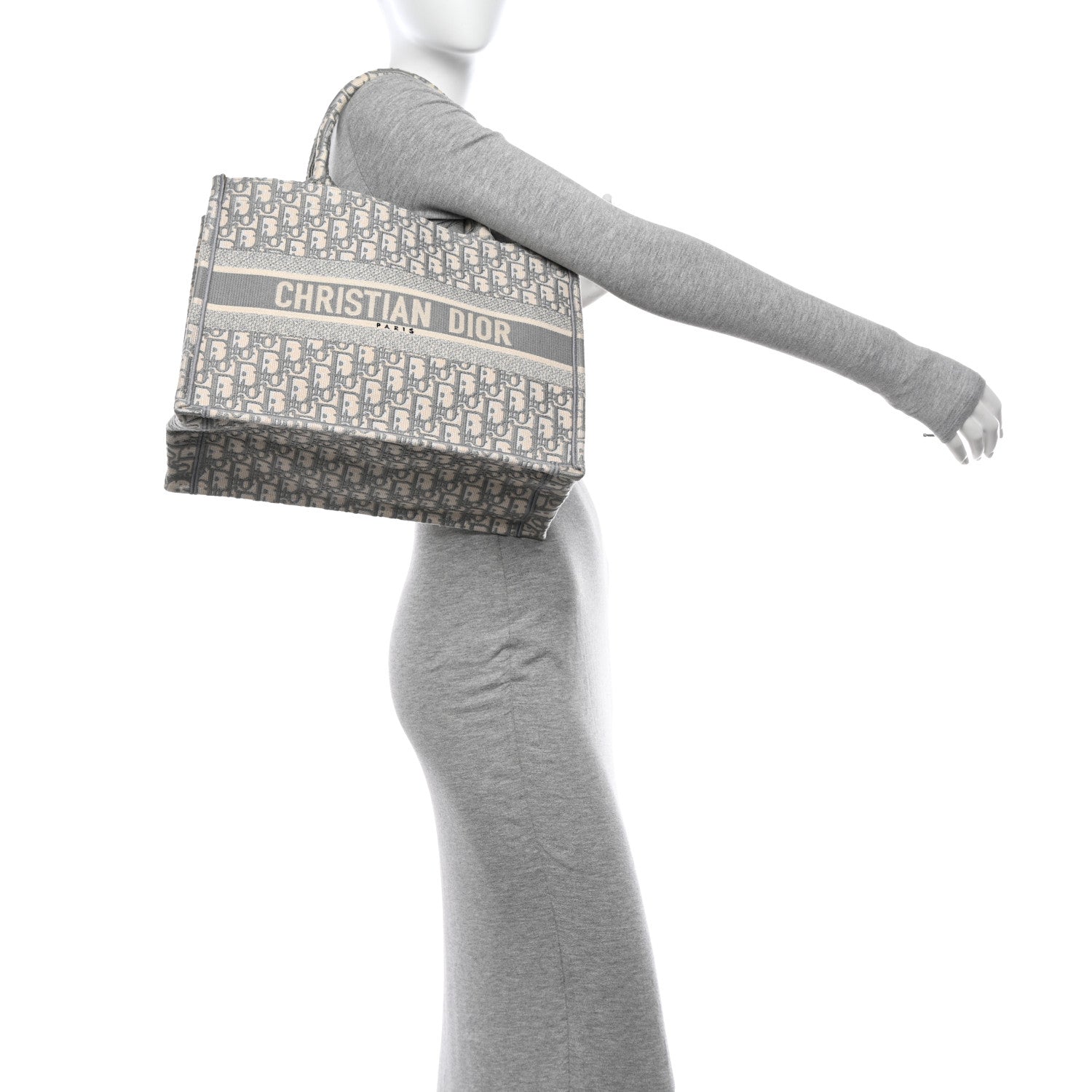 Christian Dior Oblique Medium Book Tote Grey 2 of 12