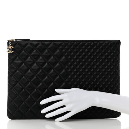 Chanel Lambskin Bi Quilted Large Cosmetic Case Black 2 of 8