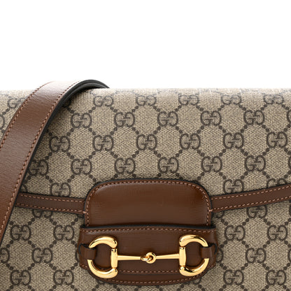 Gucci GG Supreme Monogram Horsebit 1955 Shoulder Bag Beige Brown Sugar 8 of 12