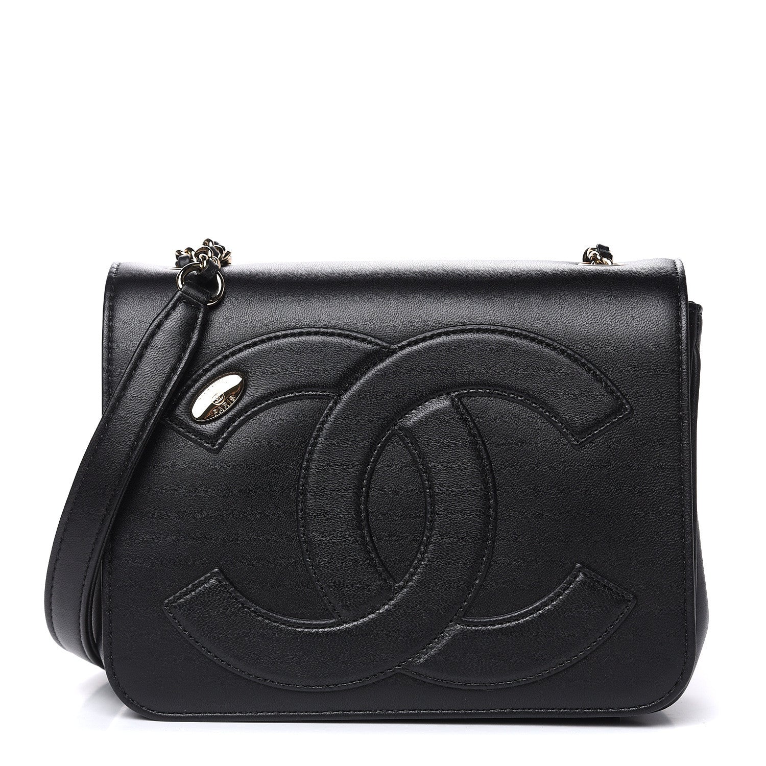 Chanel Lambskin CC Mania Flap Bag Black 1 of 11