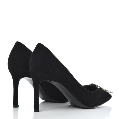 Louis Vuitton Suede Baby Goat Swarovski Crystal Madeleine Pumps 37 Black 4 of 13