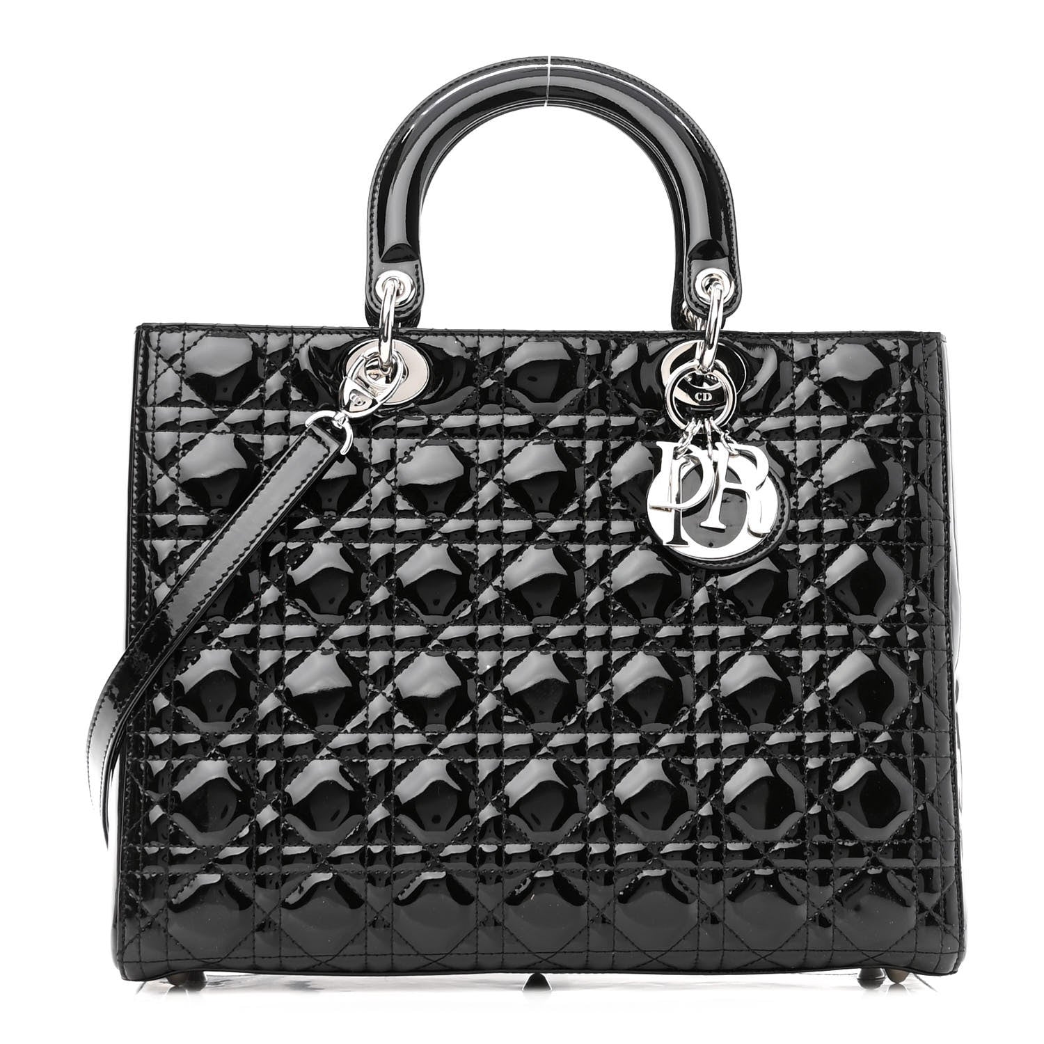 Christian Dior Patent Cannage Large Lady Dior Black 1 of 10