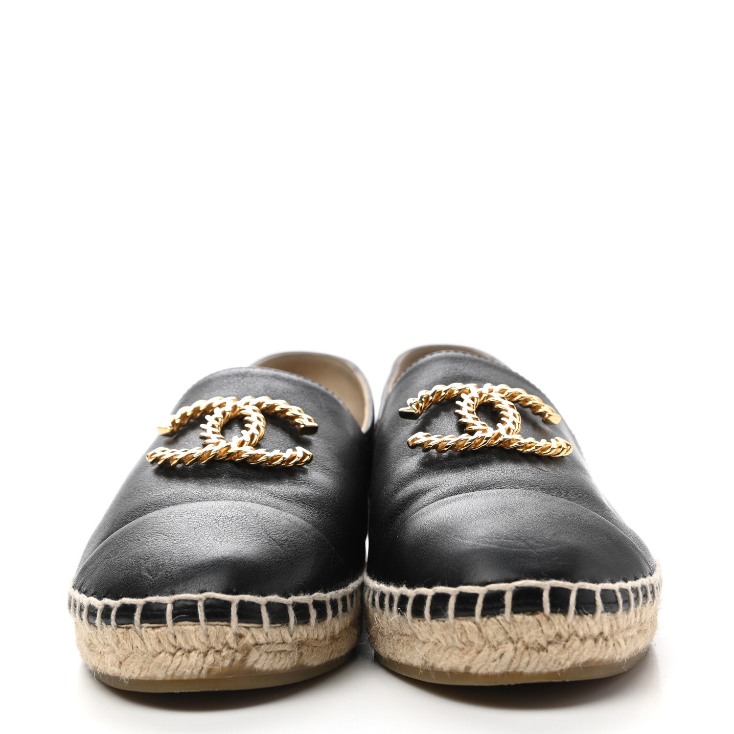 Chanel Calfskin Chain CC Espadrilles 38 Black 2 of 11