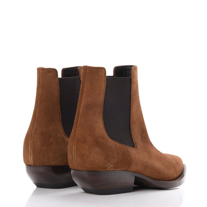 Saint Laurent Suede Theo Chelsea Boots 36.5 Tan 4 of 8