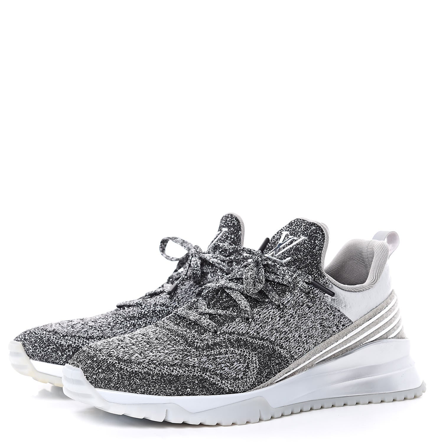 Louis Vuitton Technical Knit V.N.R Sneakers 7.5 Silver 3 of 10