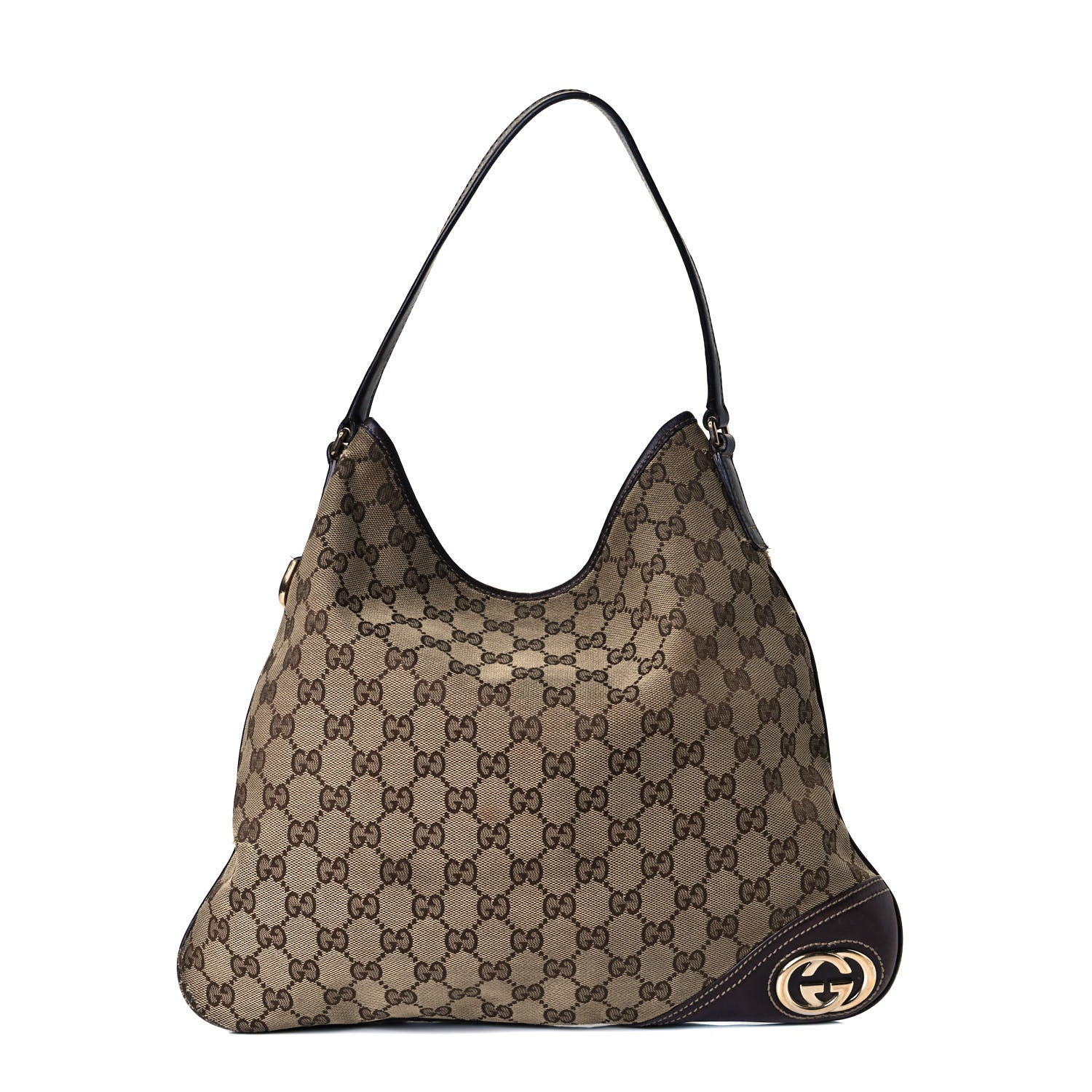 Gucci Monogram Medium New Britt Hobo Dark Brown 1 of 17