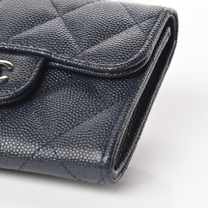 Chanel Caviar Quilted Flap Card Holder Wallet Navy 10 of 11