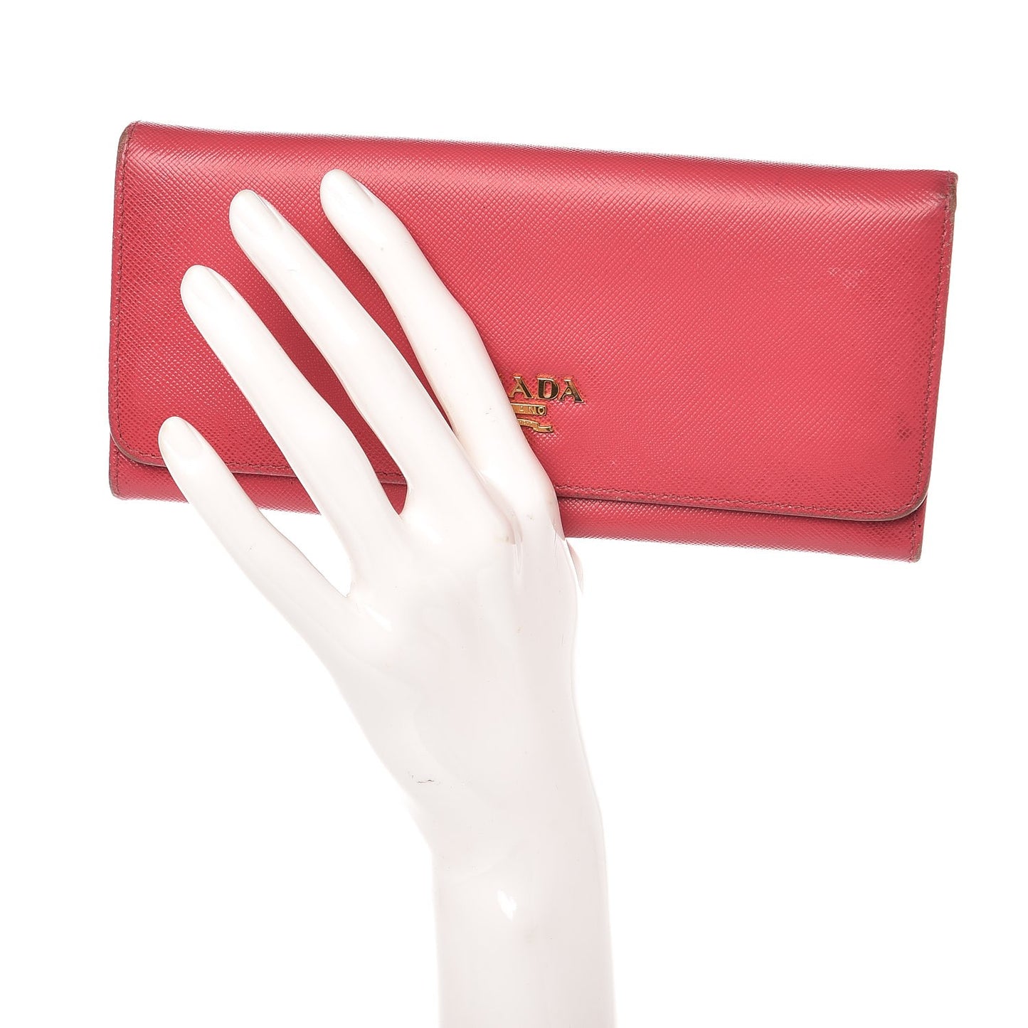 Saffiano Metal Continental Flap Wallet Peonia