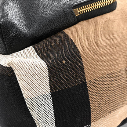 Burberry Mega Check Calfskin Abbeydale Simple Backpack Black Camel 11 of 12