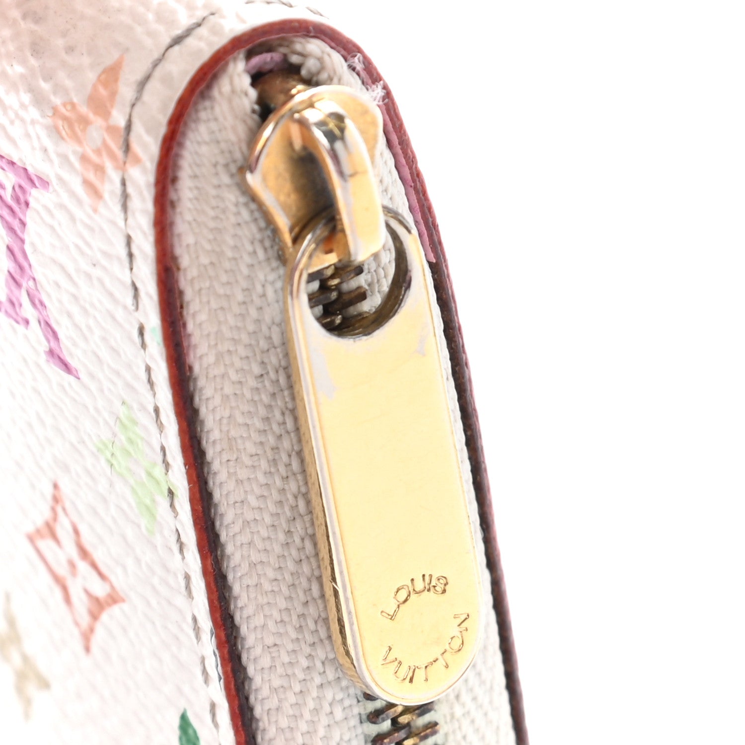 Louis Vuitton Monogram Multicolor Zippy Coin Purse Wallet White Litchi 15 of 17