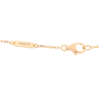 Van Cleef & Arpels 18K Rose Gold Diamond Pink Porcelain Vintage Alhambra Pendant Necklace 4 of 6