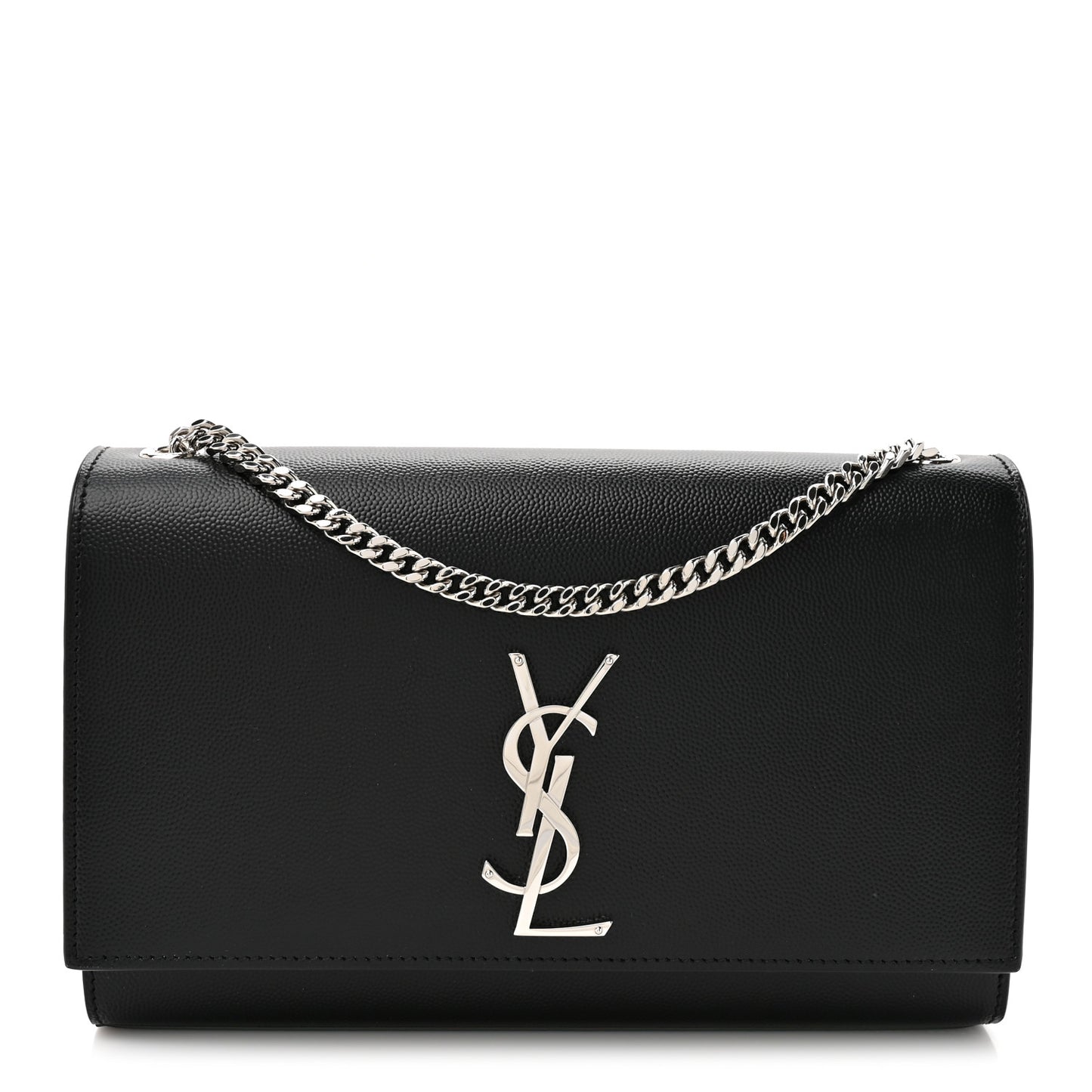 Grain De Poudre Medium Classic Monogram Kate Satchel Black