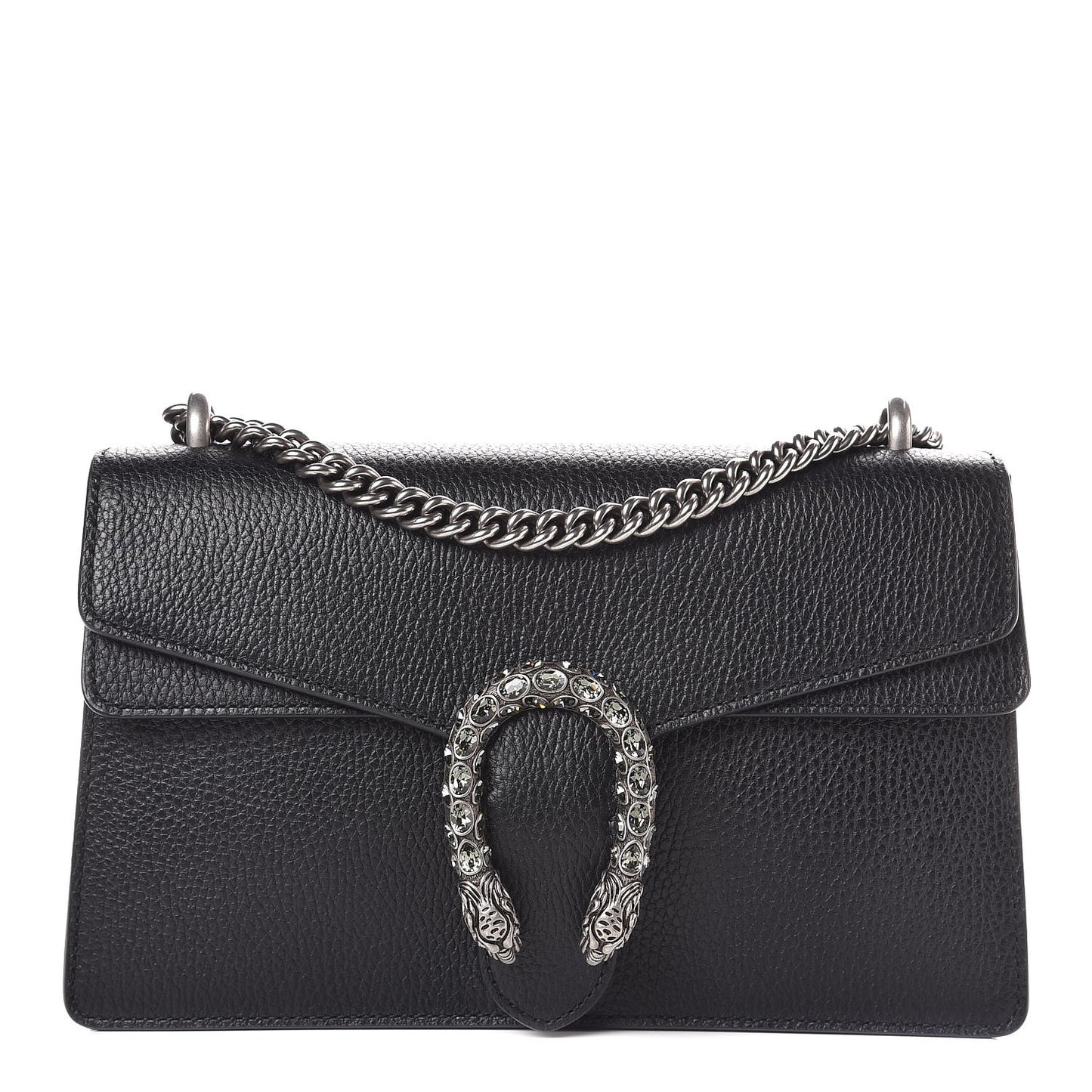 Pebbled Calfskin Small Dionysus Shoulder Bag Black