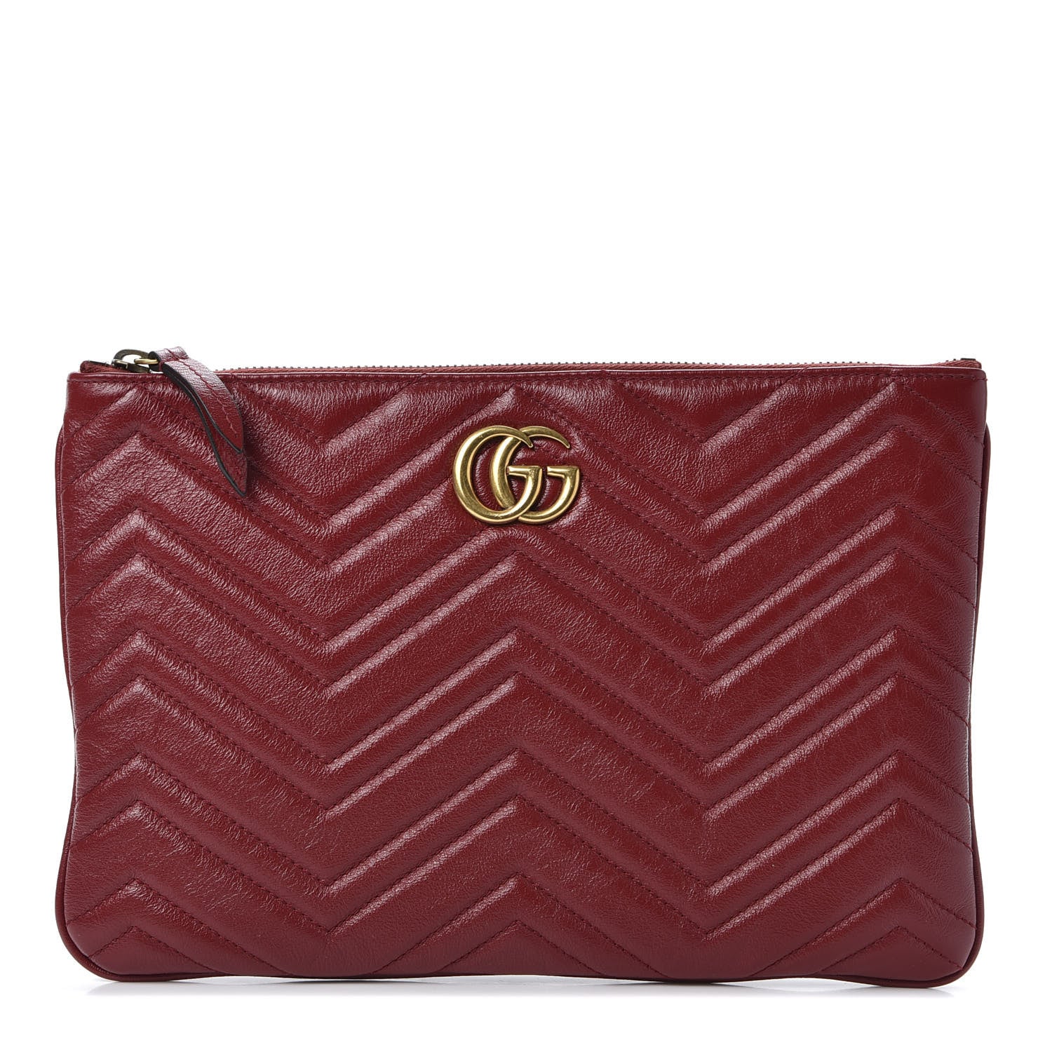 Gucci Azalea Calfskin Matelasse Heart GG Marmont Zip Pouch Romantic Cerise 1 of 8
