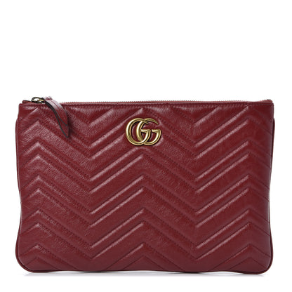 Gucci Azalea Calfskin Matelasse Heart GG Marmont Zip Pouch Romantic Cerise 1 of 8
