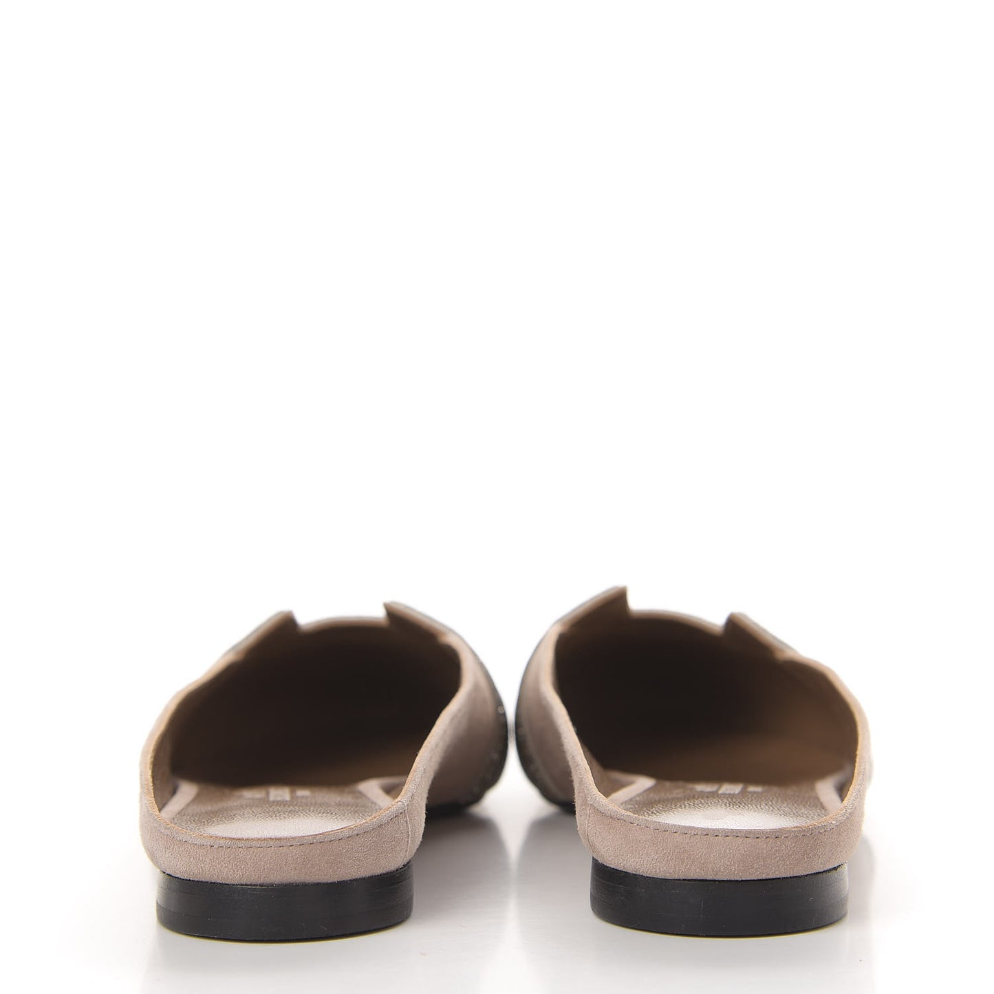 Suede Goatskin Crystal Roxane Mules 36 Champagne Rose Grey