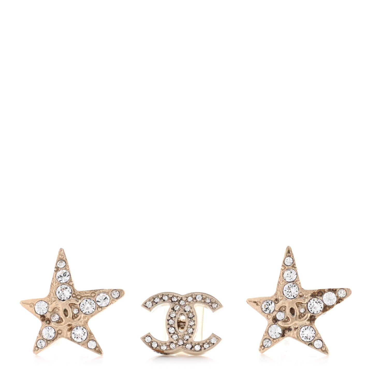 Swarovski Crystal CC Star Earphone Charms Gold