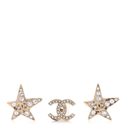 Chanel Swarovski Crystal CC Star Earphone Charms Gold 1 of 6