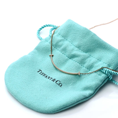Tiffany 18K Yellow Gold Diamond Small T Smile Pendant Necklace 7 of 7
