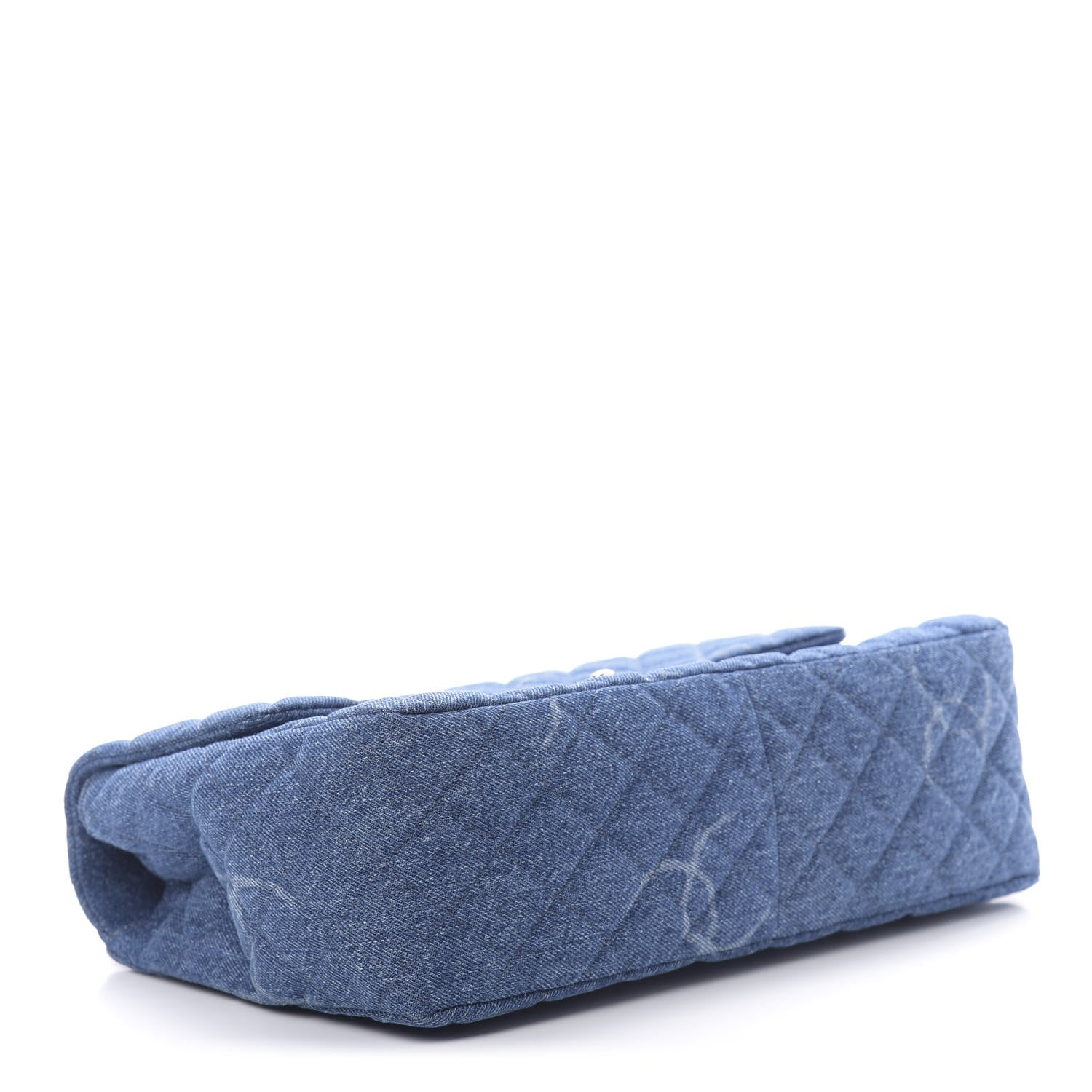 Chanel Denim Quilted CC Print Jumbo Single Flap Blue 4 of 11