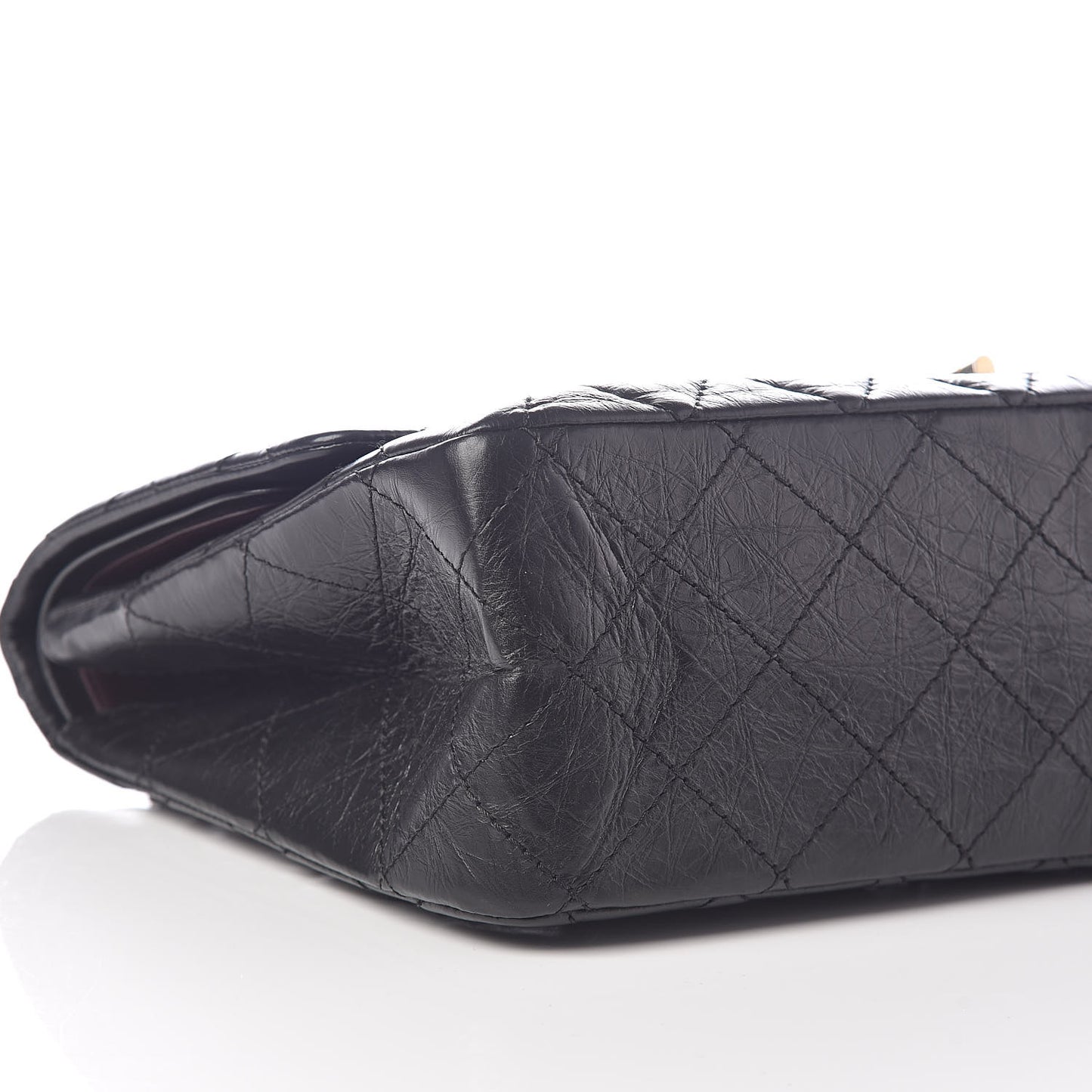Aged Calfskin Quilted 2.55 Reissue 227 Flap Black