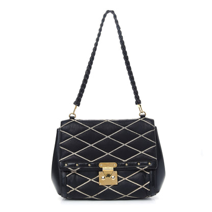 Louis Vuitton Lambskin Malletage Pochette Flap Black 1 of 14