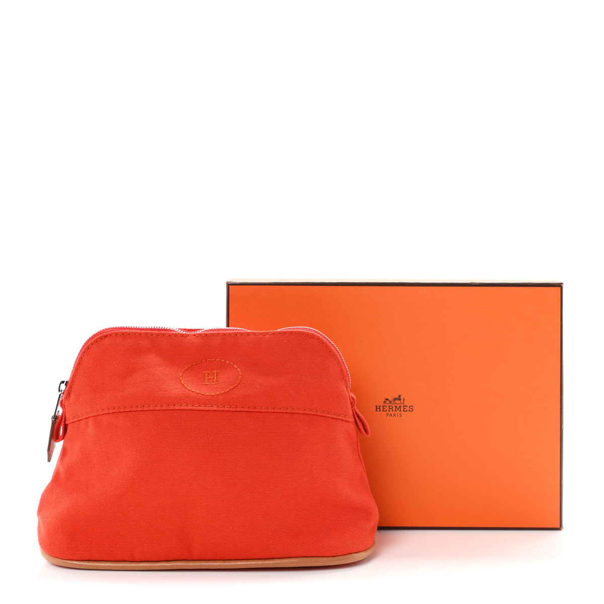 Cotton Canvas Mini Bolide Travel Cosmetic Pouch Feu
