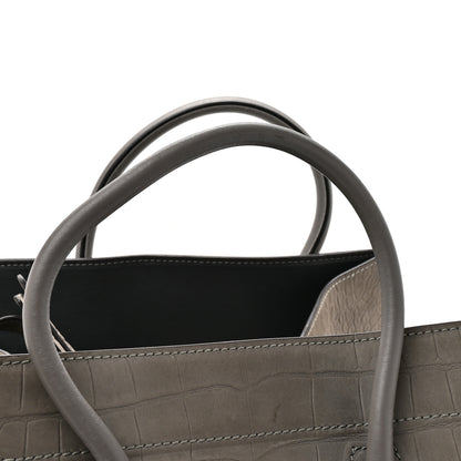 Celine Crocodile Embossed Nubuck Medium Phantom Luggage Grey 11 of 11