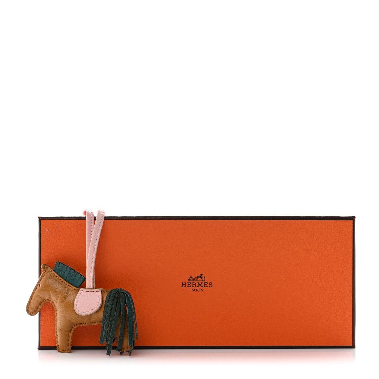 Hermes Milo Lambskin Grigri Rodeo Horse Bag Charm PM Sesame Malachite Rose Sakura 5 of 5