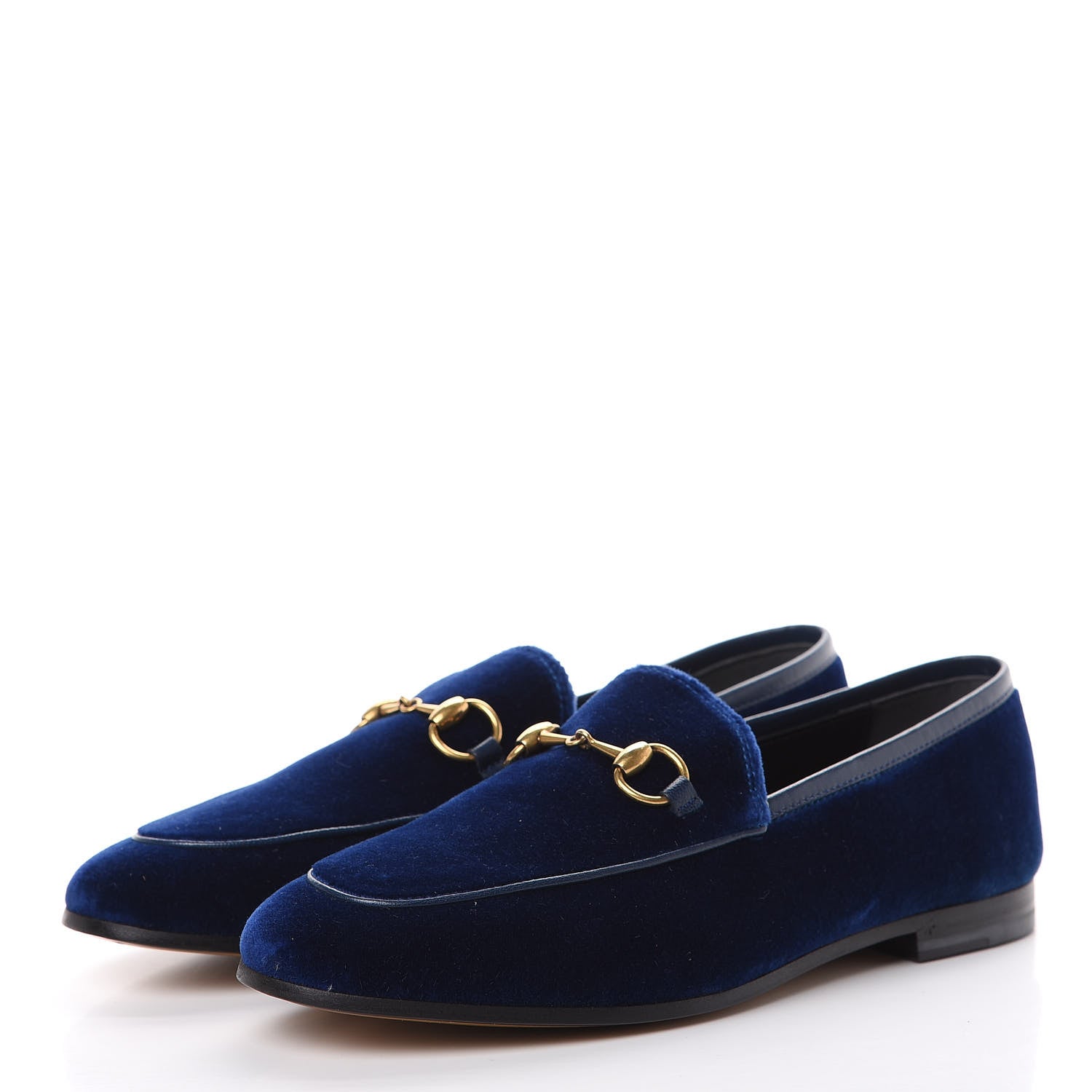 Gucci Velvet Horsebit Womens Jordaan Loafers 36 Blue Cobalt 3 of 8