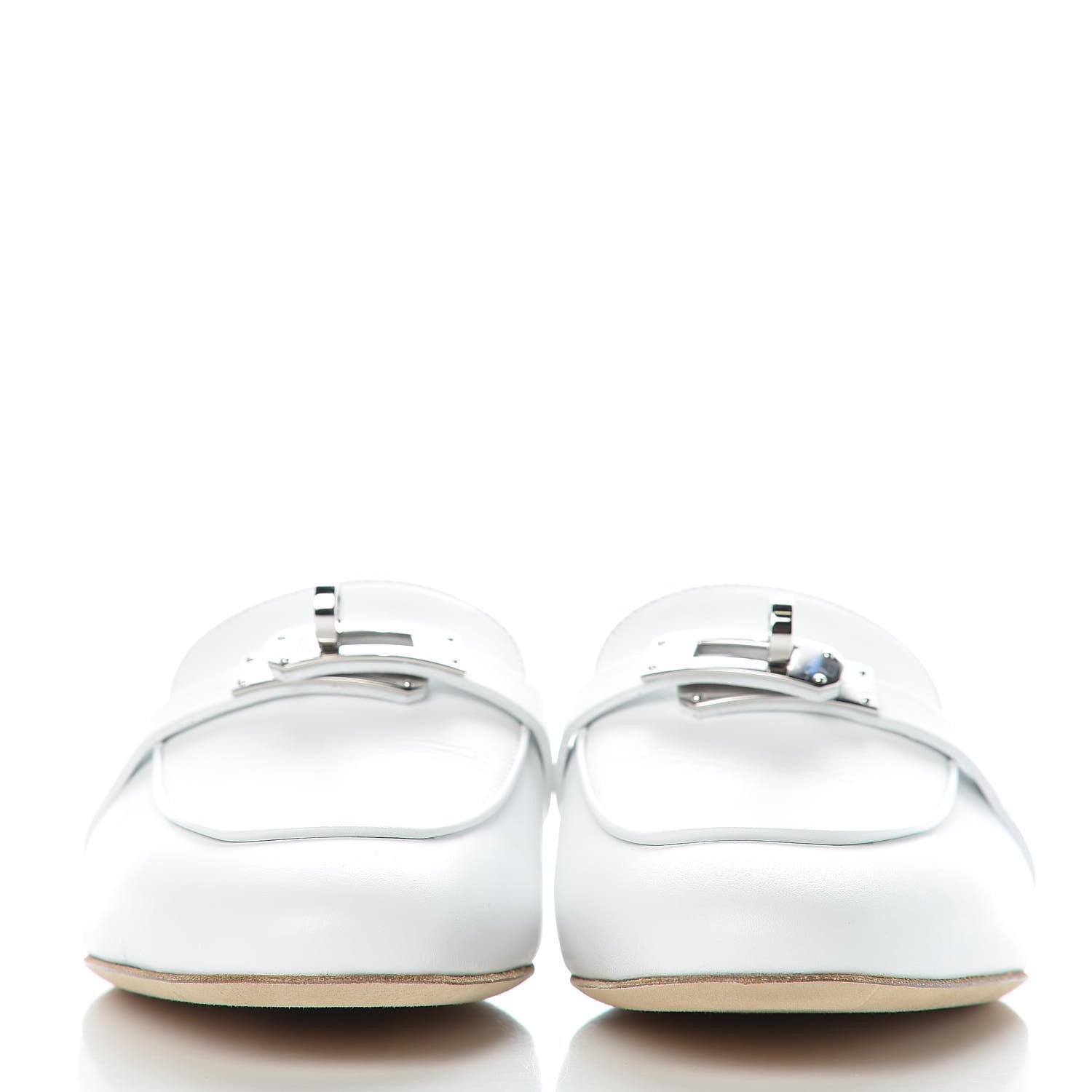Hermes Calfskin Oz Mules 35 White 2 of 11