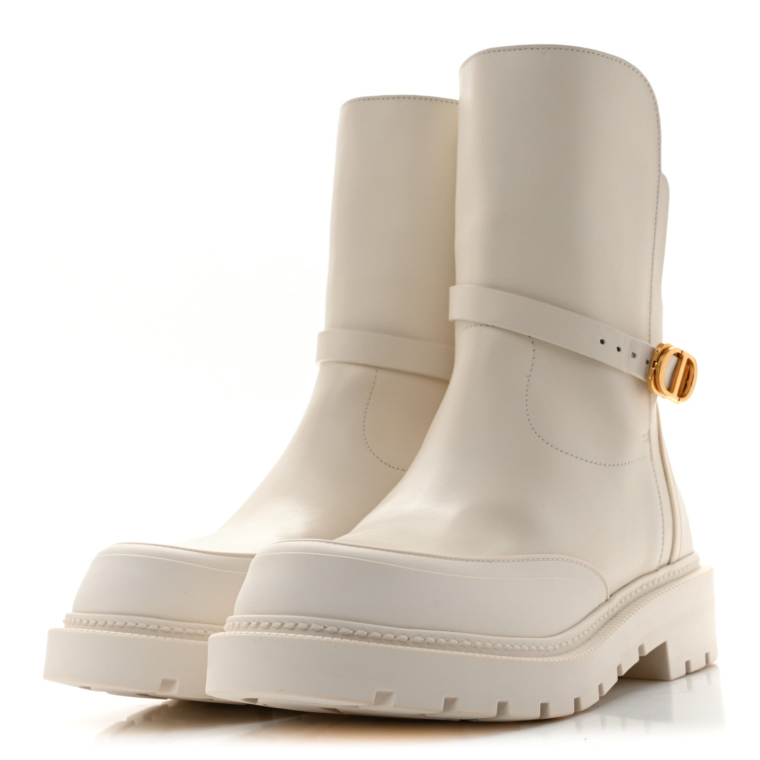 Christian Dior Calfskin Empreinte Ankle Boot 39 White 4 of 9