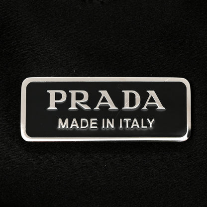 Prada Satin Crystal Metal Triangle Logo Chain Crossbody Handbag Cristal 5 of 9