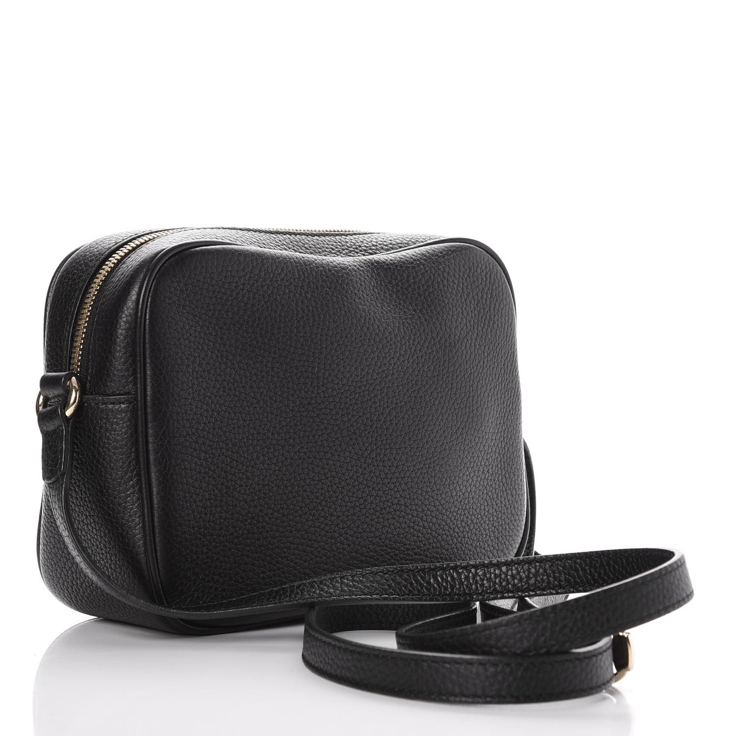 Pebbled Calfskin Small Soho Disco Bag Black