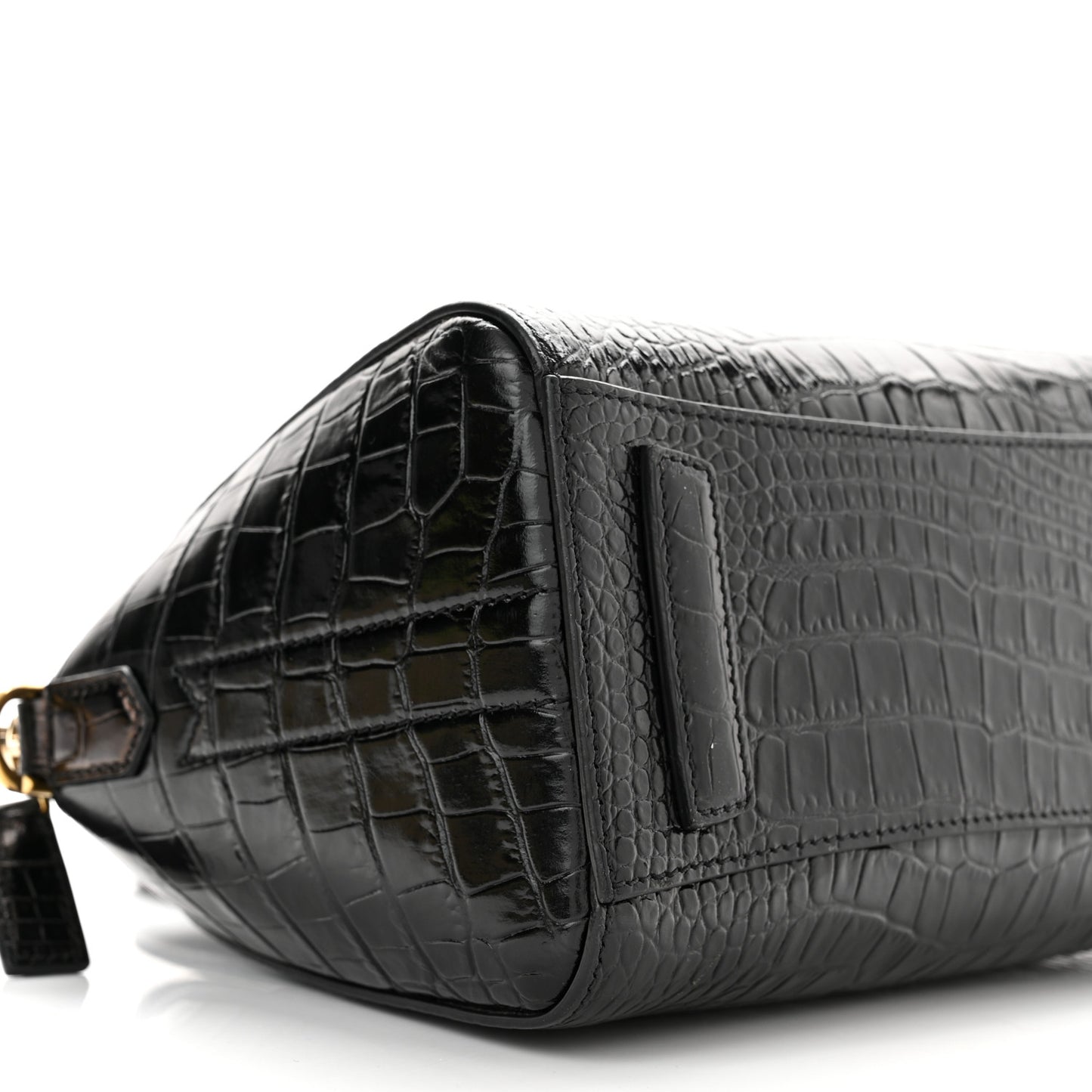 Calfskin Crocodile Embossed Mini Antigona Black