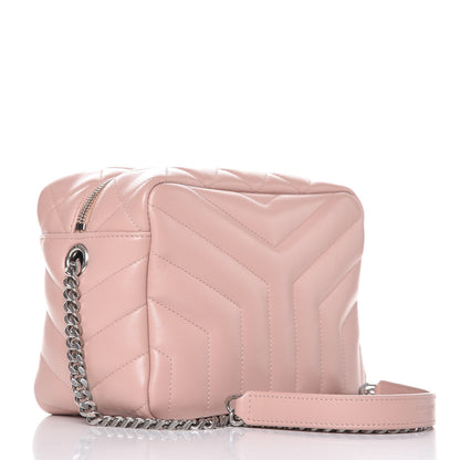 Saint Laurent Calfskin Y Quilted Monogram Small Loulou Bowling Bag Pale Pink 3 of 10