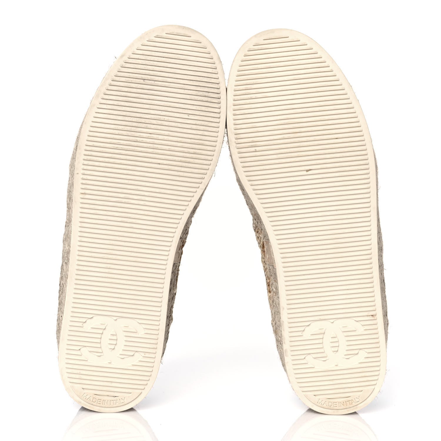 Chanel Raffia Grosgrain Lace Up Espadrilles 36 Beige Black 5 of 9
