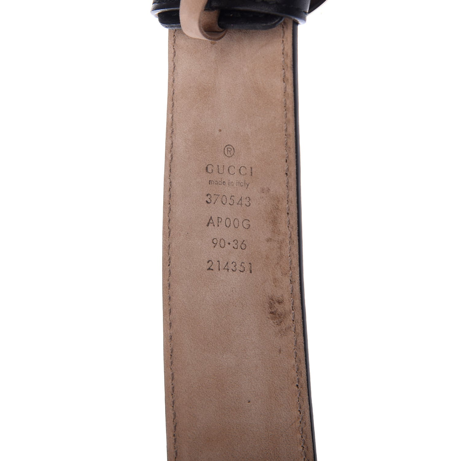Gucci Calfskin Interlocking G 37mm Belt 90 36 Black 3 of 4