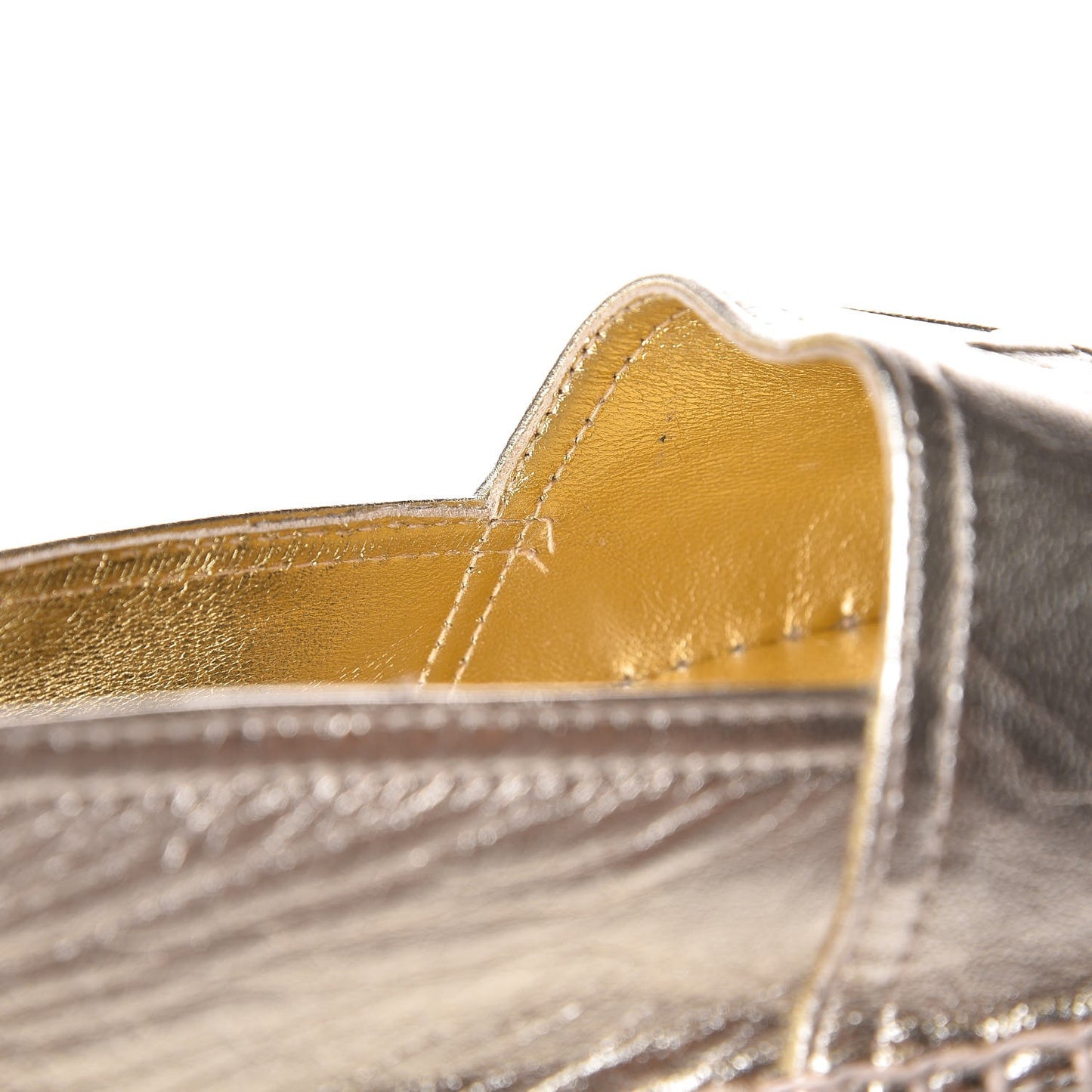 Metallic Lambskin Monogram Espadrilles 40 Platino