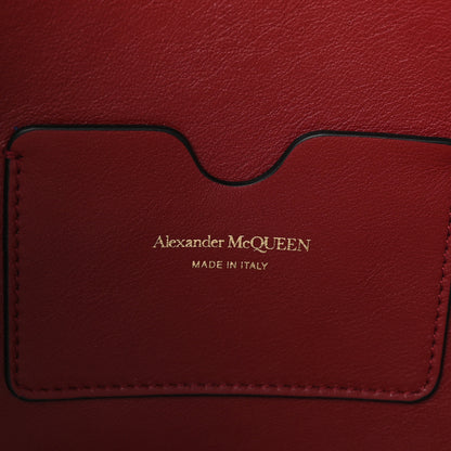 Alexander McQueen Calfskin Embossed Signature Shopper Black Red 6 of 10