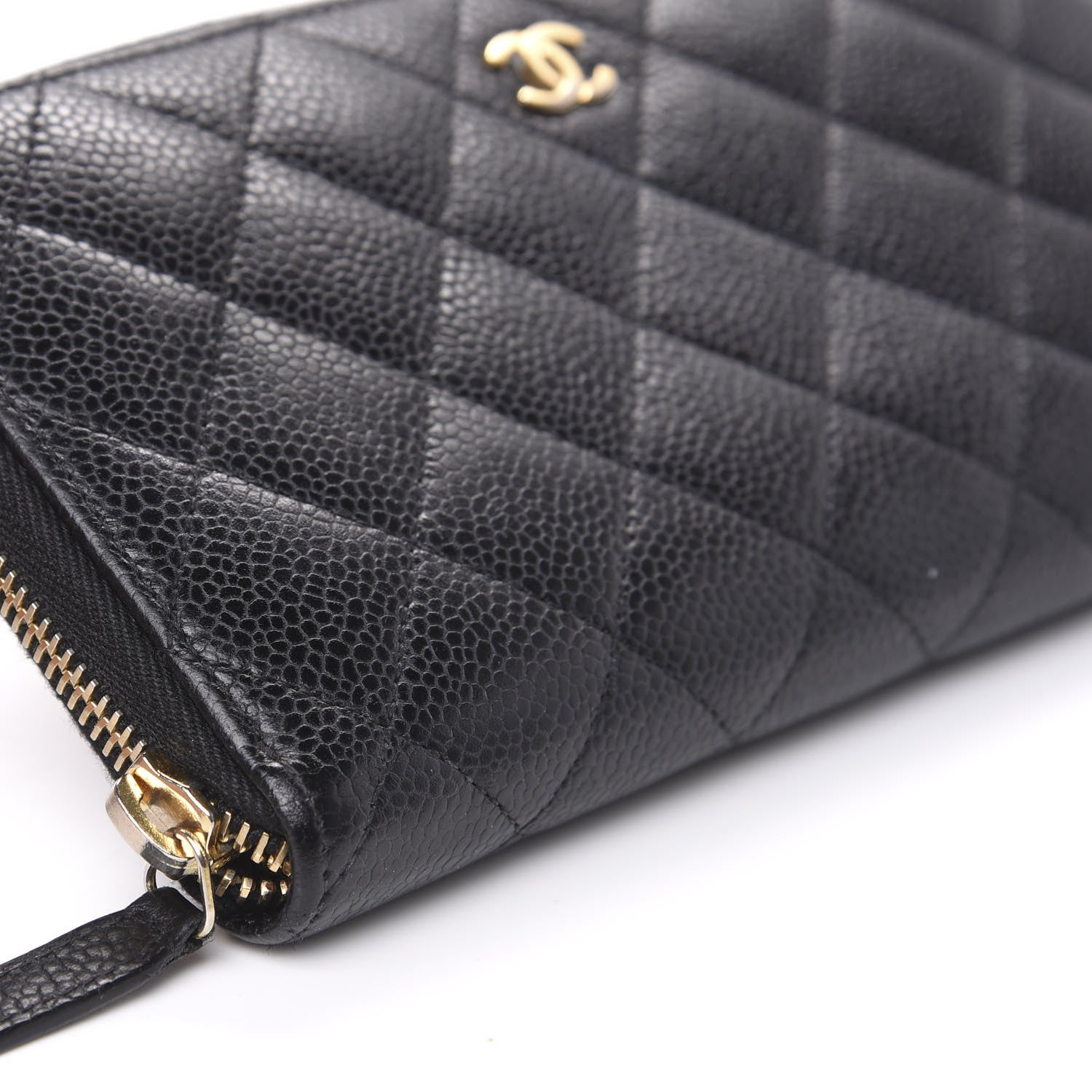 Chanel Caviar Quilted Large Gusset Zip Around Wallet Black 9 of 11